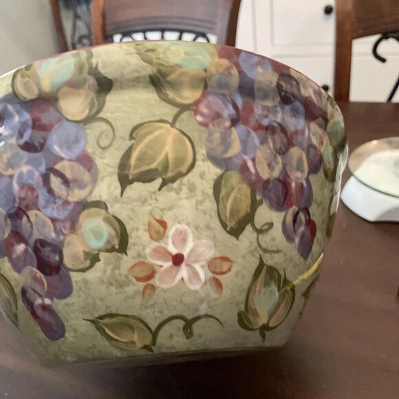 LESAL Ceramics Lisa Lindberg Van Nortwick Large Handpainted Floral Bowl 10” - Picture 9 of 10